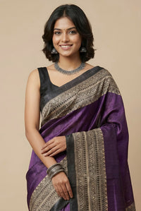 Khadija– Pure Tussar Ghicha Silk Saree (Silk Mark Certified)