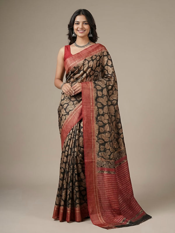 Anaya– Pure Tussar Ghicha Silk Saree (Silk Mark Certified)