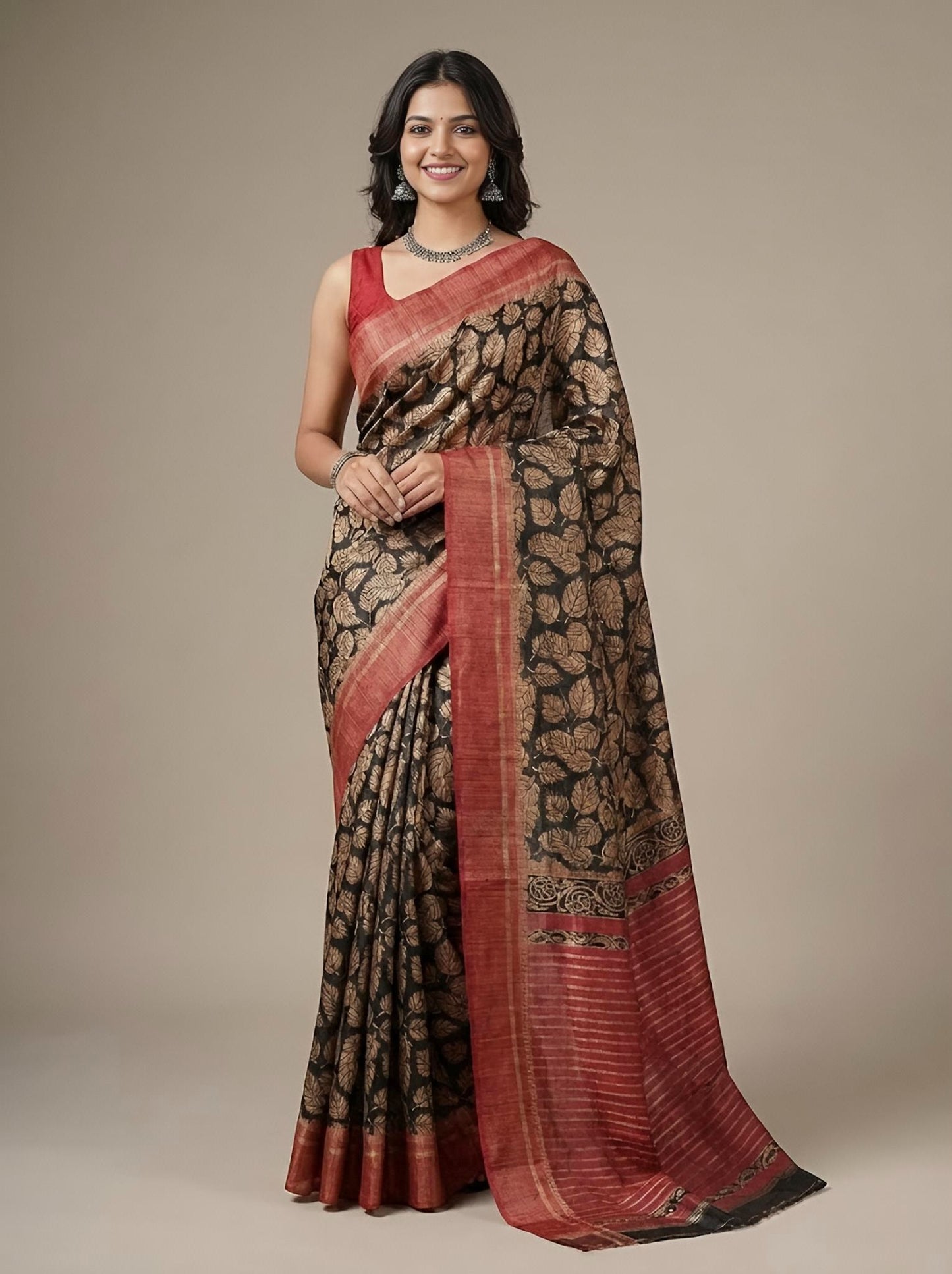 Anaya– Pure Tussar Ghicha Silk Saree (Silk Mark Certified)