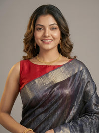 Chiranjeevani-Pure Plain Tussar Ghicha Silk Saree (Silkmark Certified)