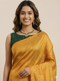 Yashodhara-Pure Plain Tussar Ghicha Silk Saree (Silkmark Certified)