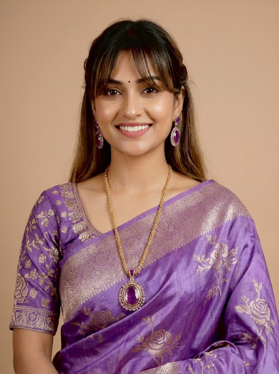 Panchami-Pure Tussar Silk Jamdani Jari Buta Saree(Silkmark certified)