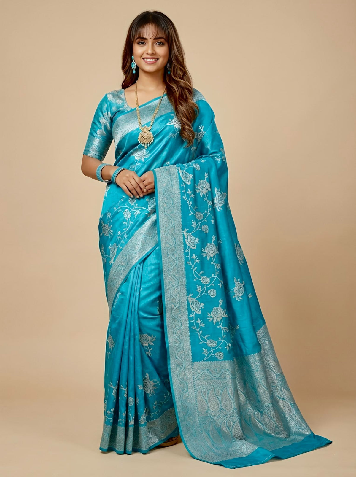 Guna-Pure Tussar Silk Jamdani Jari Buta Saree(Silkmark certified)