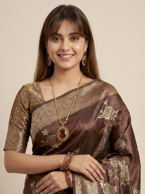 Pahima-Pure Tussar Silk Jamdani Jari Buta Saree(Silkmark certified)