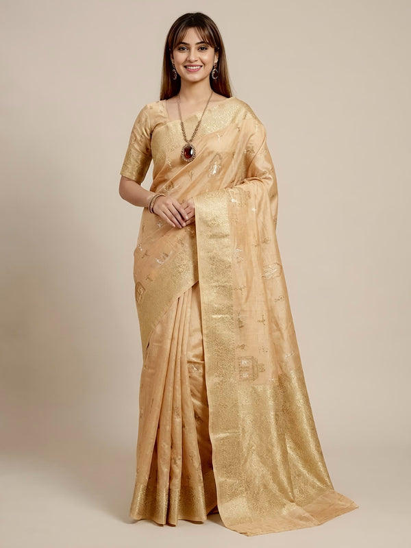 Parimala – Pure Tussar Silk Jamdani Jari Buta Saree(Silkmark certified)
