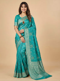Shobi -Pure Tussar Silk Jamdani Jari Buta Saree (Silkmark certified)