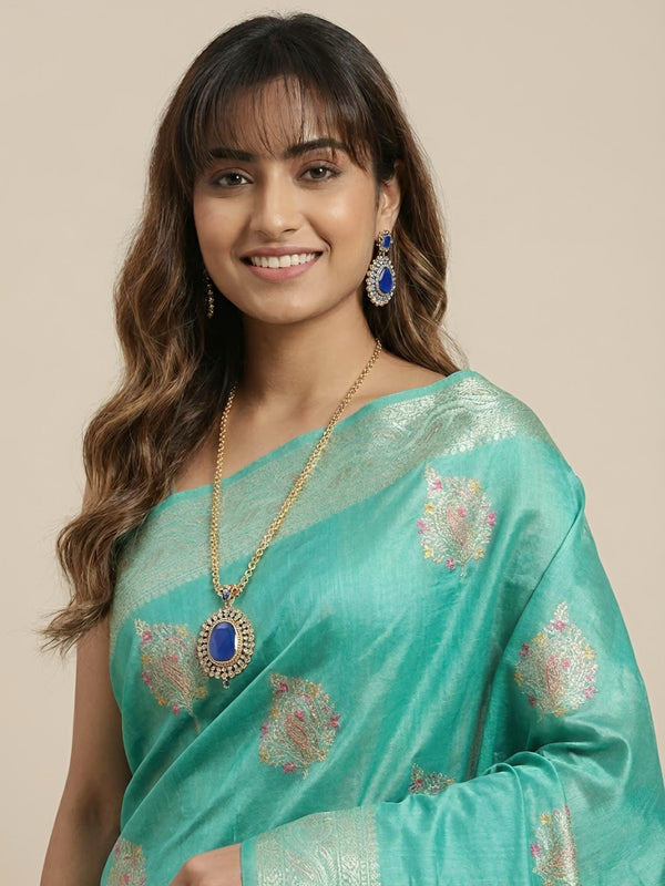 Udhaya-Pure Tussar Silk Jamdani Jari Buta Saree(Silkmark certified)