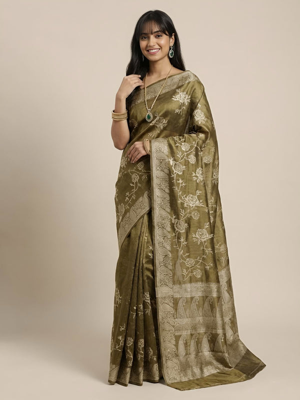 Mardhini – Pure Tussar Silk Jamdani Jari Buta Saree(Silkmark certified)