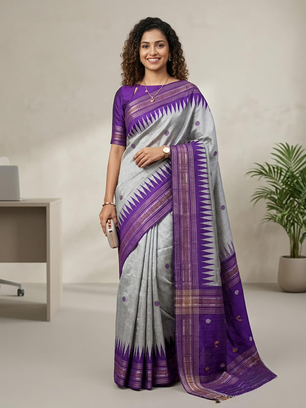 Thamizharasi-Pure Raw Silk (Silkmark Certified)