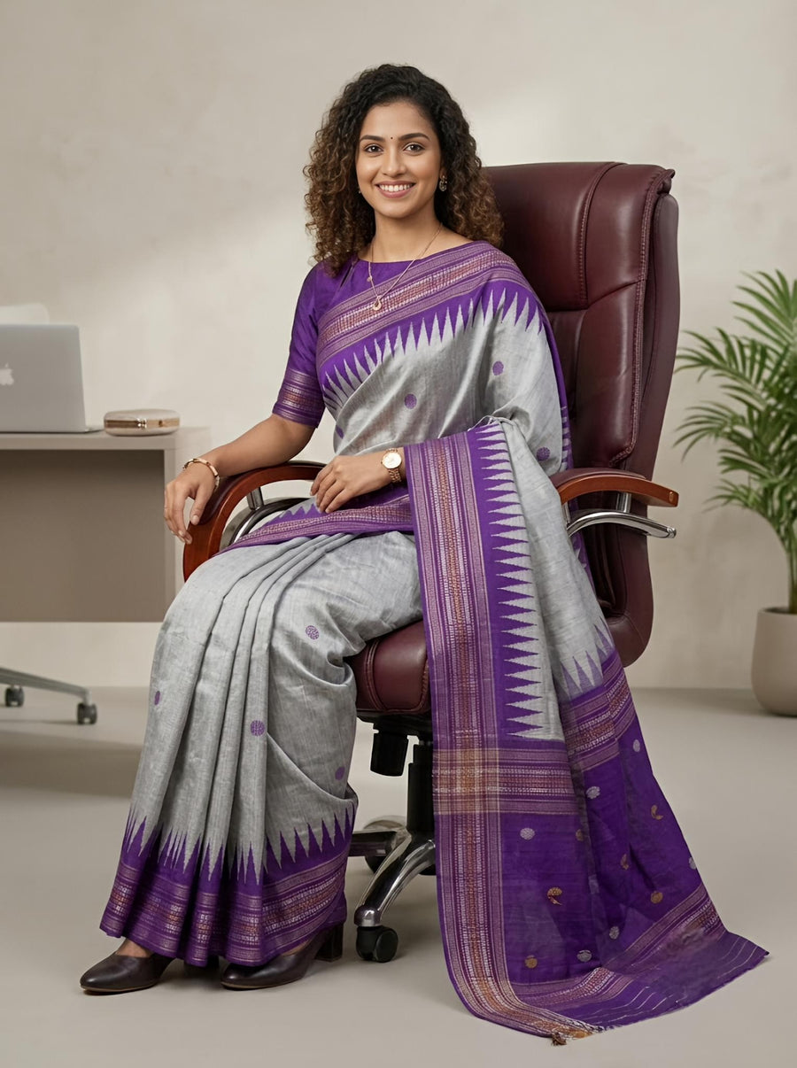Thamizharasi-Pure Raw Silk (Silkmark Certified)