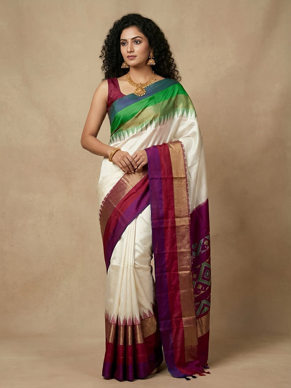 Neeba -Pochampally Double Ikkat Silk Saree(Silk mark certified)