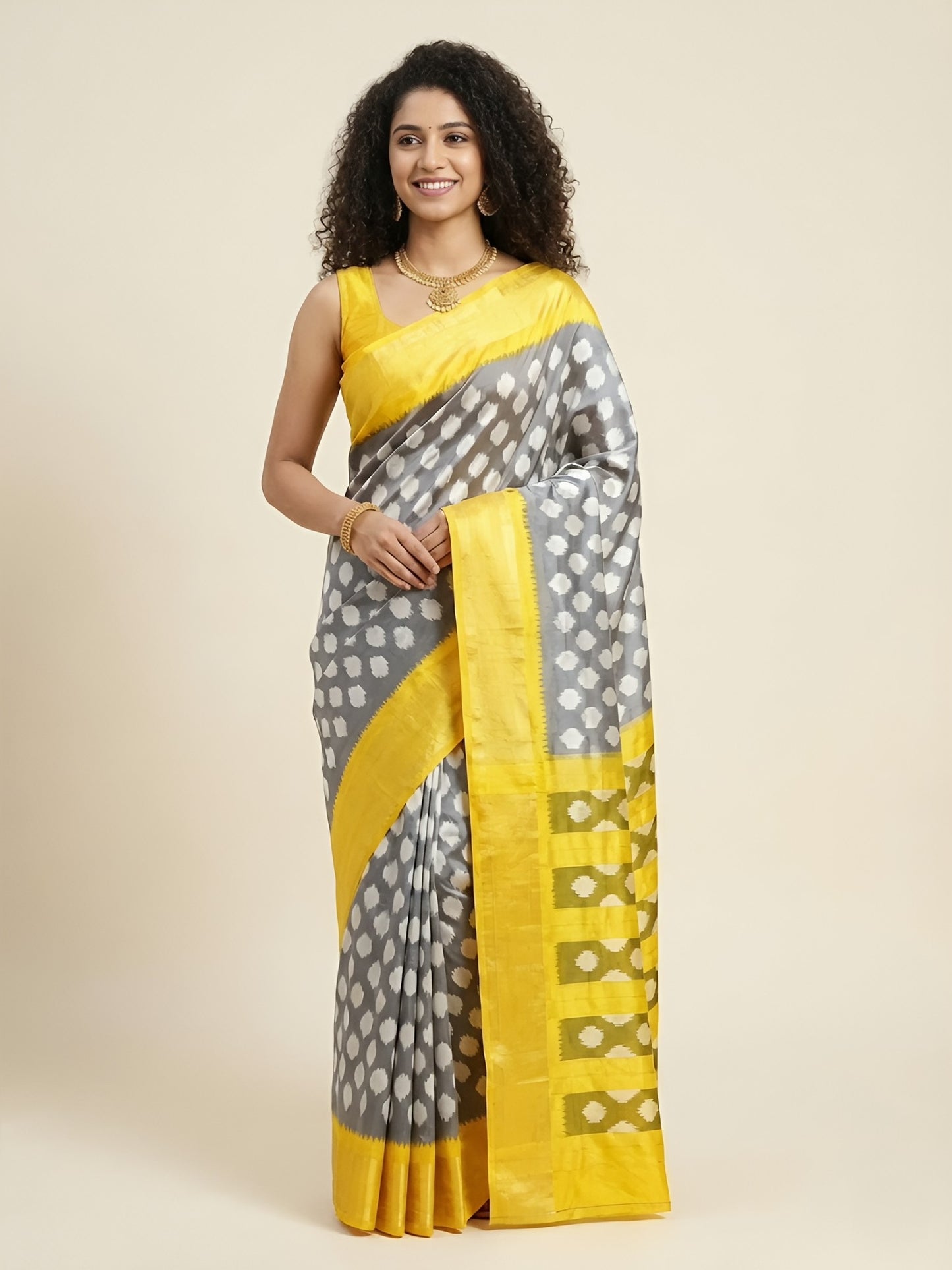 Nivedita -Pochampally Double Ikkat Pure Silk Saree (Silk Mark Certified)