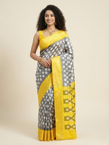 Nivedita -Pochampally Double Ikkat Pure Silk Saree (Silk Mark Certified)