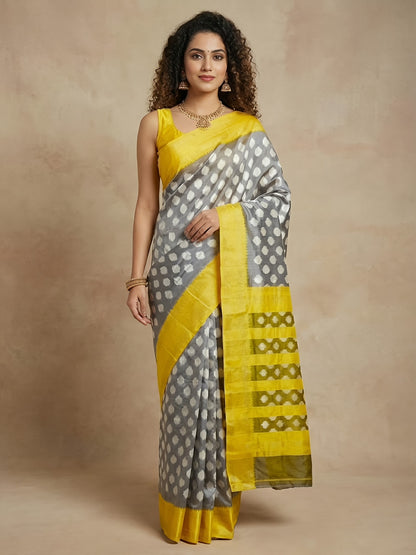 Nivedita -Pochampally Double Ikkat Pure Silk Saree (Silk Mark Certified)