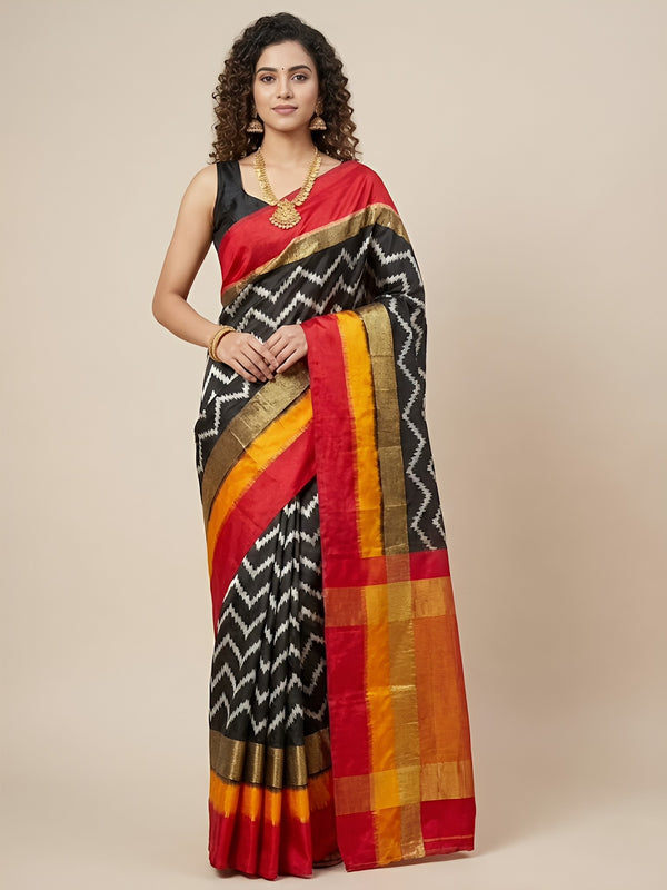 Nadhiya – Pochampally Double Ikkat Pure Silk Saree (Silk Mark Certified)