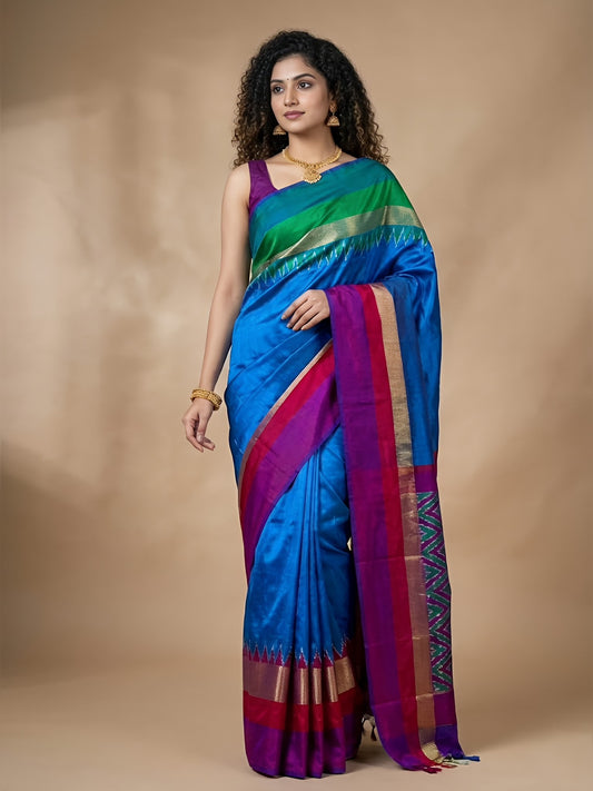 Niranjani – Pochampally Double Ikkat Pure Silk Saree (Silk Mark Certified)