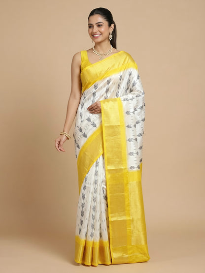 Ninanya – Pochampally Double Ikkat Pure Silk Saree (Silk Mark Certified)