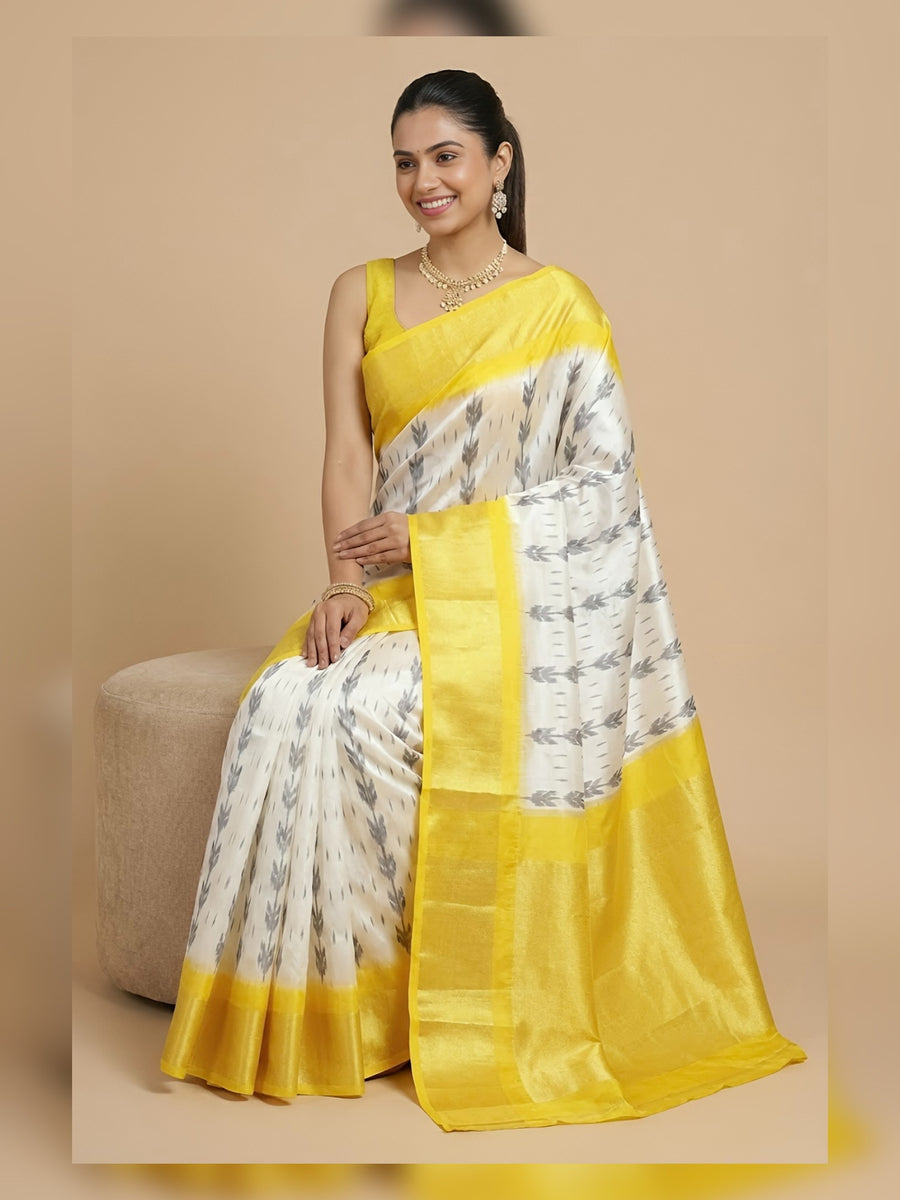 Ninanya – Pochampally Double Ikkat Pure Silk Saree (Silk Mark Certified)