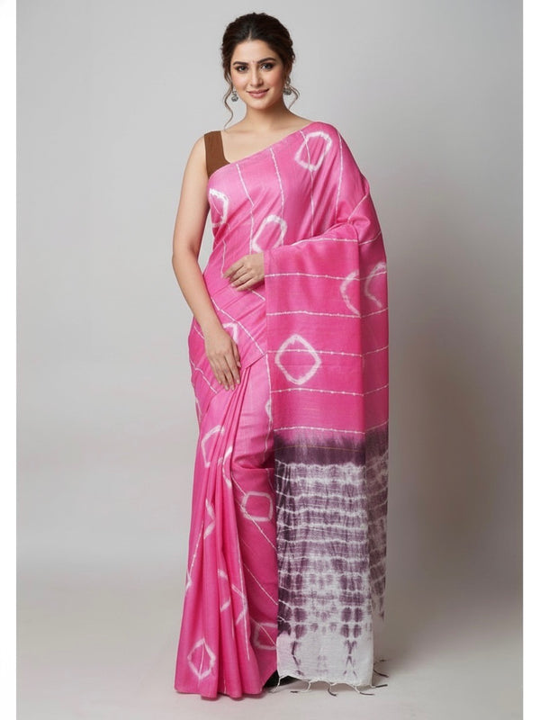 Seema Semi Linen Shibori Saree - Thugil