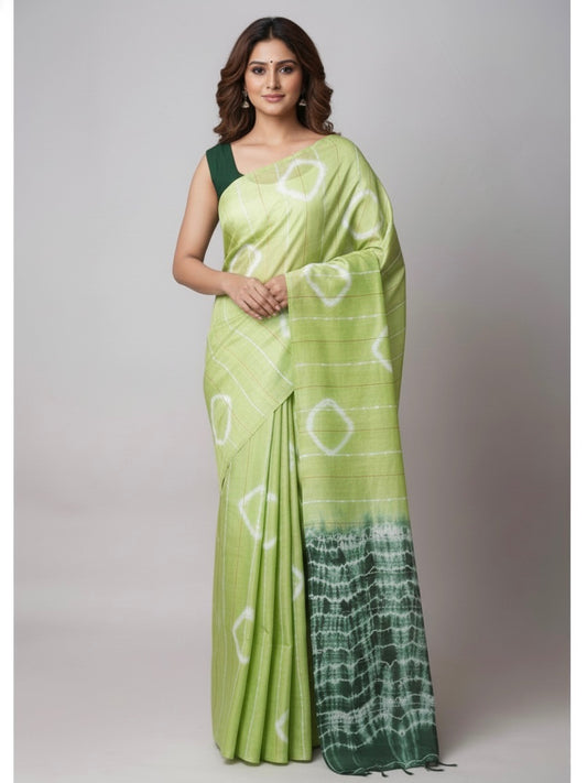 Saksha Semi Linen Shibori Saree