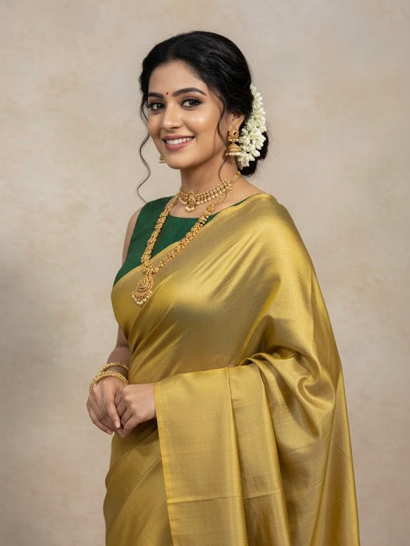 Kathrina – Golden Grace Katan Silk Saree