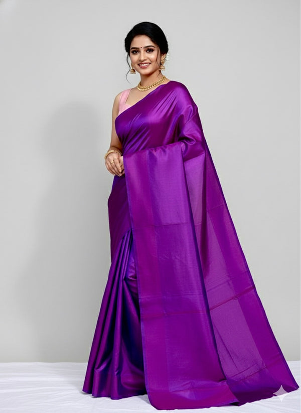 Kaarunya – Royal Orchid Katan Silk Saree - Thugil
