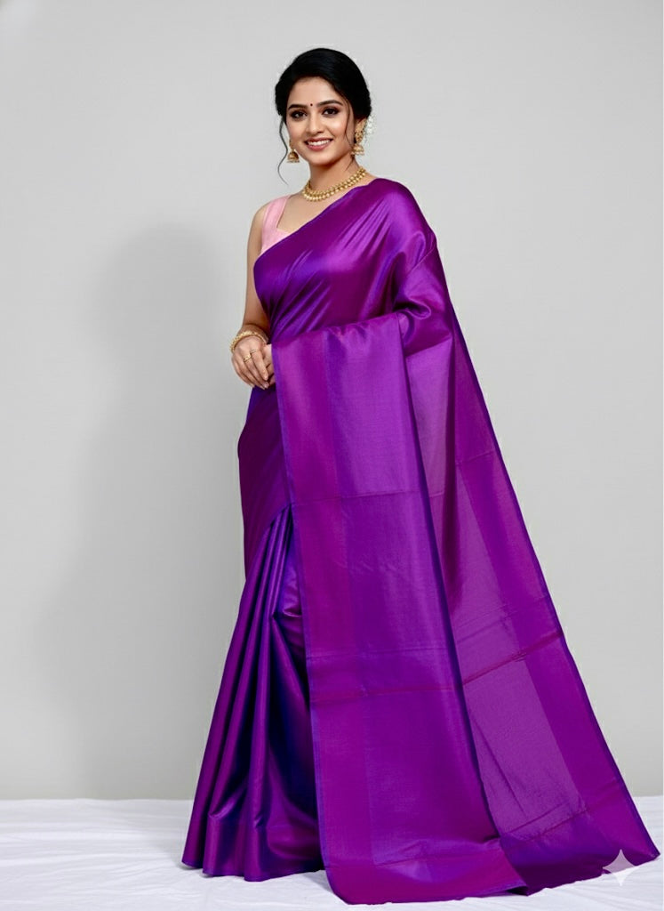 Kaarunya – Royal Orchid Katan Silk Saree - Thugil