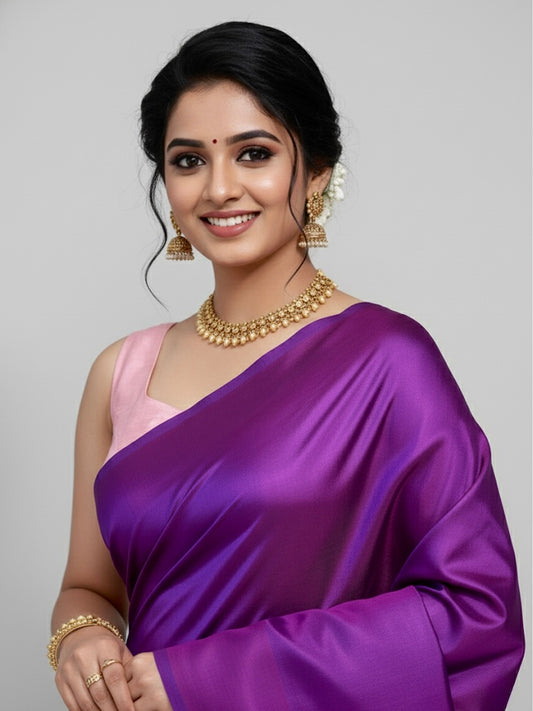 Kaarunya – Royal Orchid Katan Silk Saree