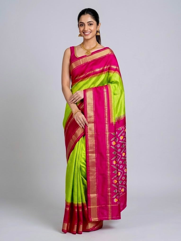Nishkala – Pochampally Double Ikkat Pure Silk Saree (Silk Mark Certified)
