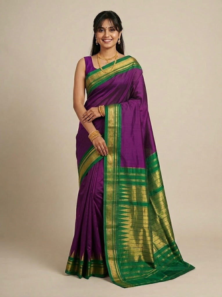 Lia-Irkal Paithani Pure Silk Saree