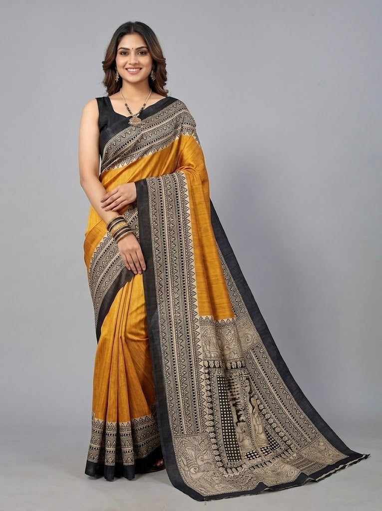 Eliza– Pure Tussar Ghicha Silk Saree (Silk Mark Certified)