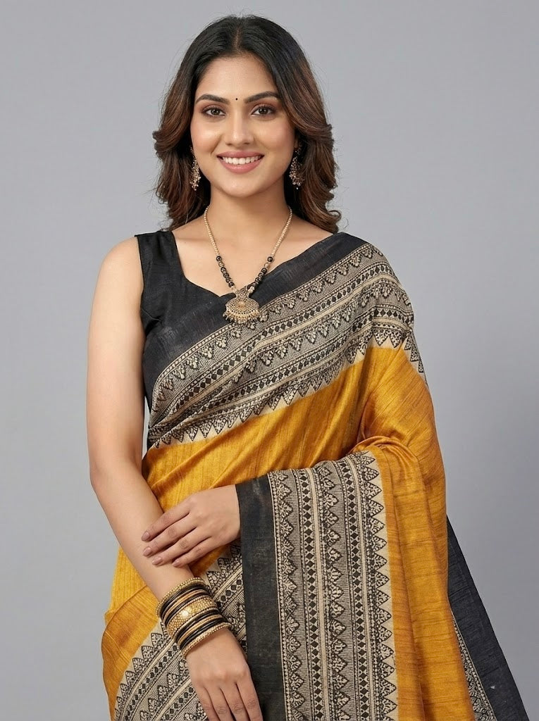 Eliza– Pure Tussar Ghicha Silk Saree (Silk Mark Certified)