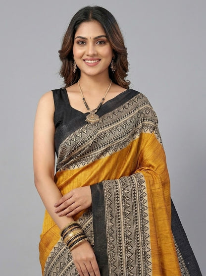 Eliza– Pure Tussar Ghicha Silk Saree (Silk Mark Certified)