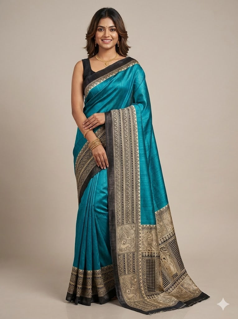Fatima– Pure Tussar Ghicha Silk Saree (Silk Mark Certified)
