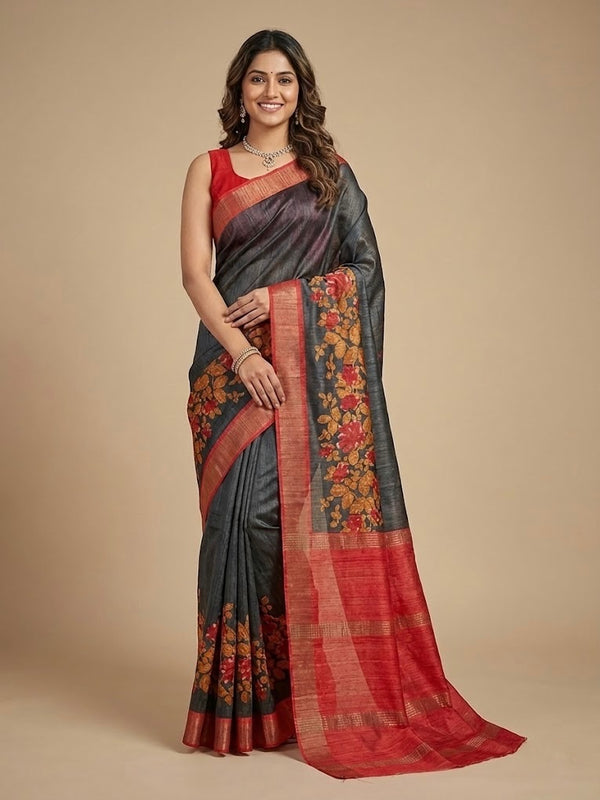 Kadhambari-Pure Tussar Ghicha Silk Saree(Silkmark certified)