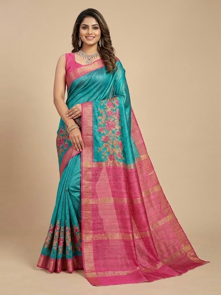 Itchaini-Pure Tussar Ghicha Silk Saree(Silkmark certified)