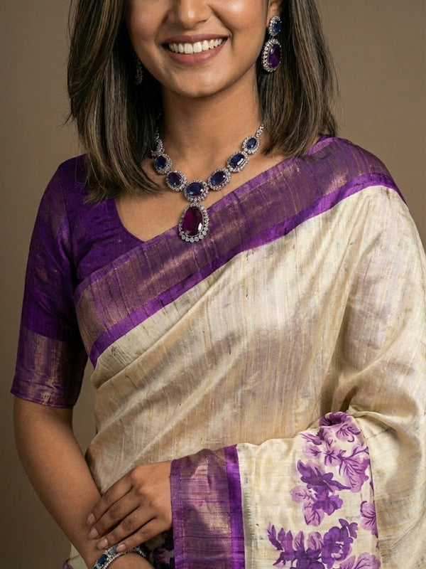 Vihana-Pure Tussar Ghicha Silk Saree(Silkmark certified)