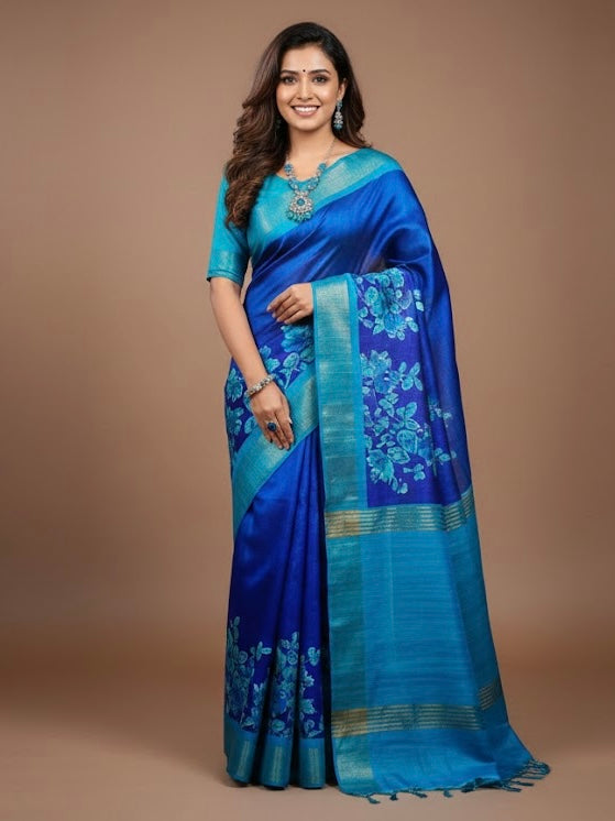 Paarijadham-Pure Tussar Ghicha Silk Saree(Silkmark certified)