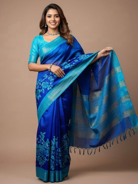 Paarijadham-Pure Tussar Ghicha Silk Saree(Silkmark certified)