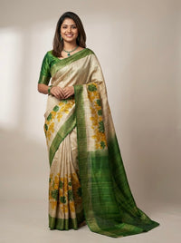 Mahila-Pure Tussar Ghicha Silk Saree(Silkmark certified)