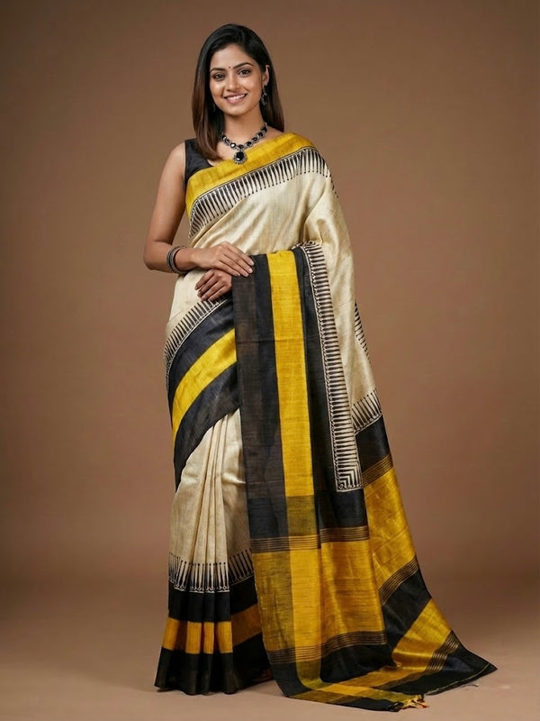 Humma– Pure Tussar Ghicha Silk Saree(Silkmark certified)