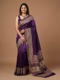 Tamika-Pure Tussar Ghicha Silk Saree(Silkmark certified)