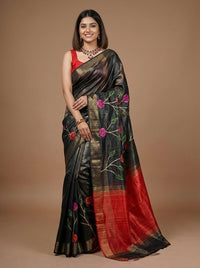 Fernanda-Pure Tussar Ghicha Silk Saree(Silkmark certified)