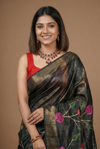 Fernanda-Pure Tussar Ghicha Silk Saree(Silkmark certified)