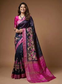 Muthu-Pure Tussar Ghicha Silk Saree(Silkmark certified)