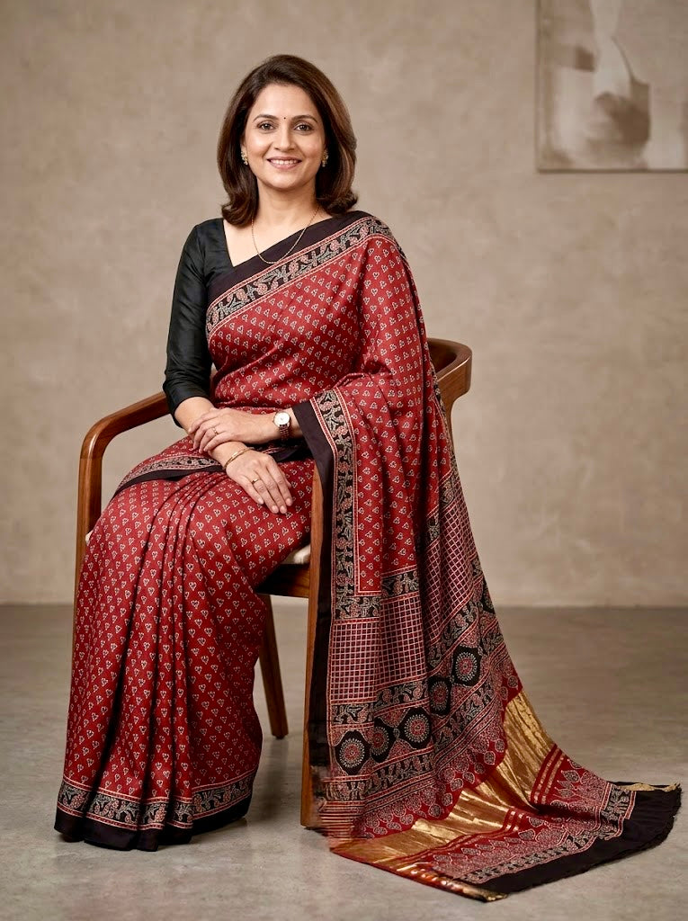 Kaarunya - Pure Modal Ajrakh Print