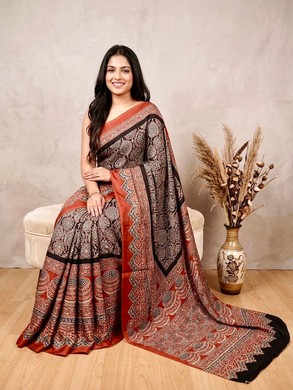 Umang-  Pure Modal Ajrakh Print