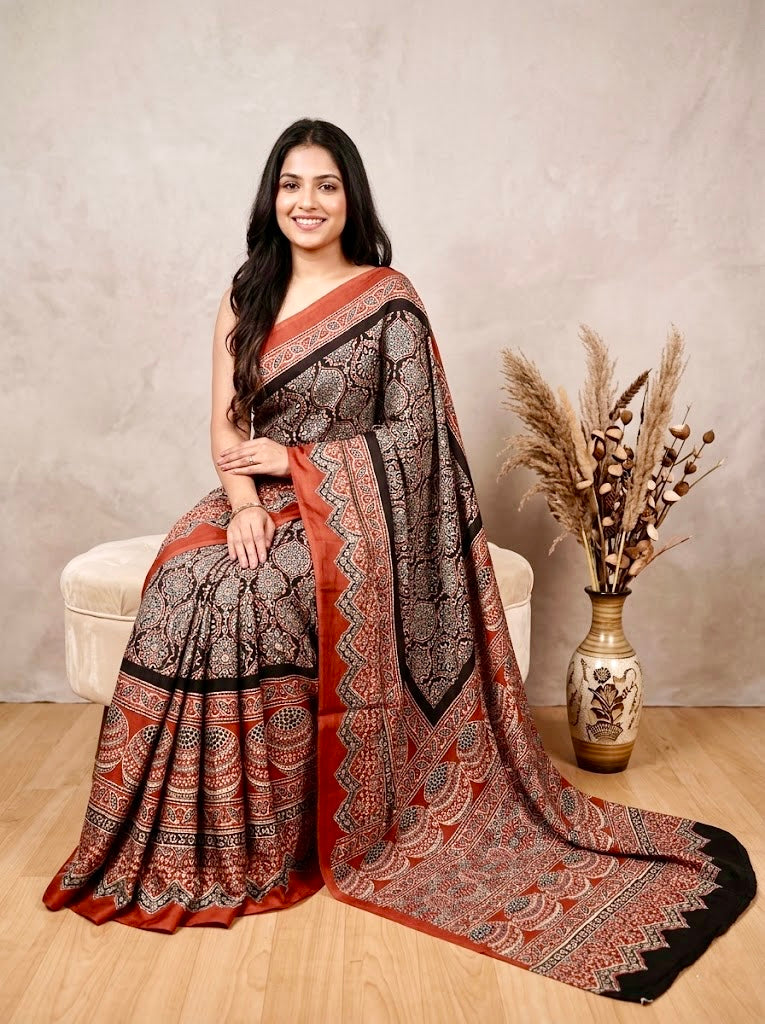 Umang-  Pure Modal Ajrakh Print