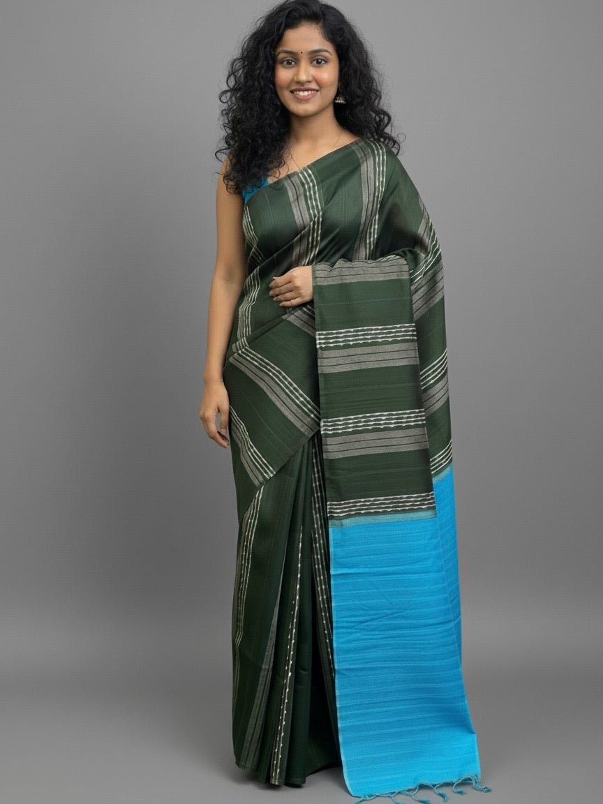 Isha - Premium Semi Tussar Silk Saree - Thugil