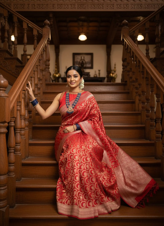 Ishani Pure Banarasi Mashru Silk